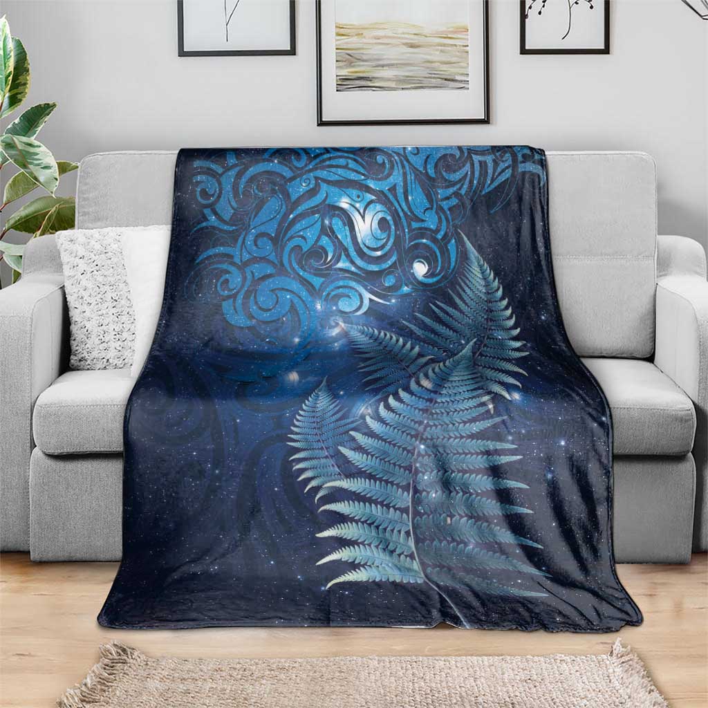 Matariki New Zealand Maori Silver Fern Blanket Galaxy Blue Sky Style