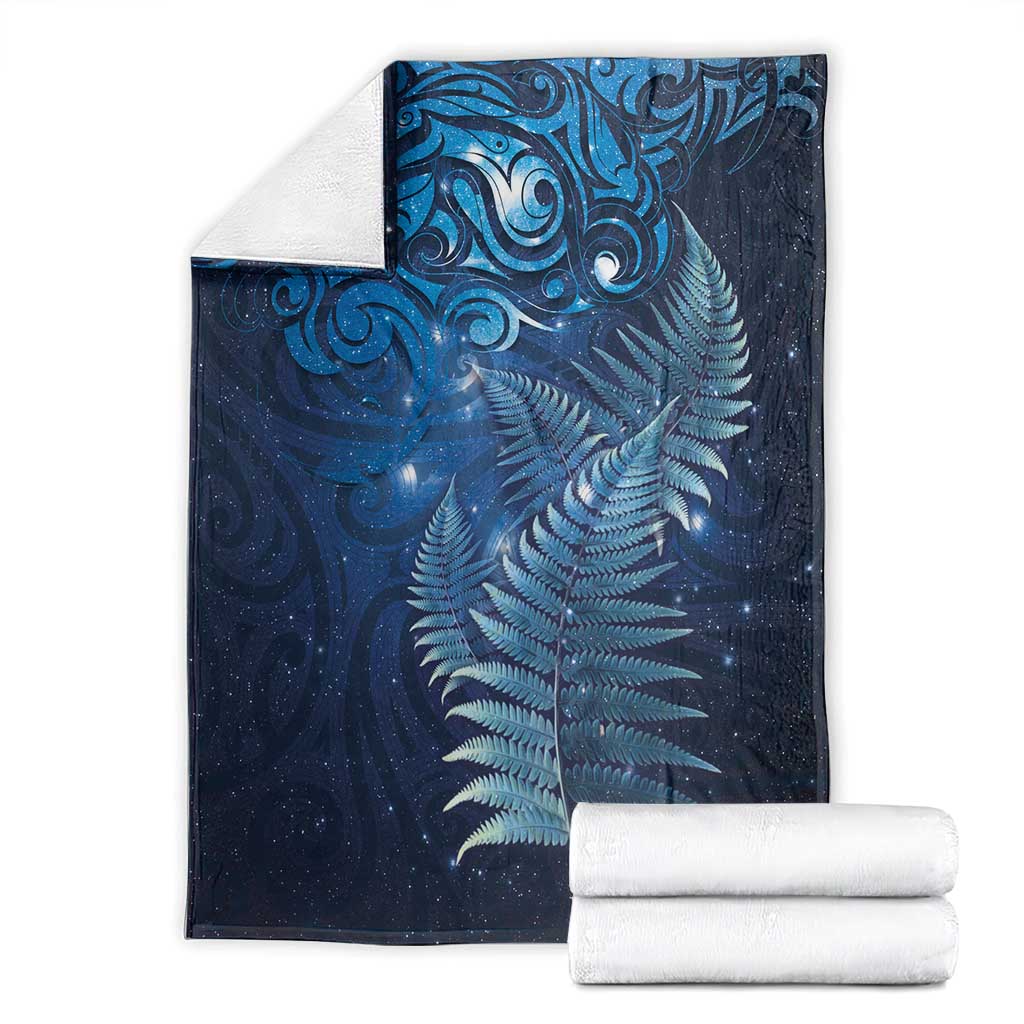 Matariki New Zealand Maori Silver Fern Blanket Galaxy Blue Sky Style