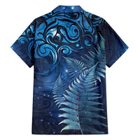 Matariki New Zealand Maori Silver Fern Family Matching Off Shoulder Maxi Dress and Hawaiian Shirt Galaxy Blue Sky Style LT03 - Polynesian Pride