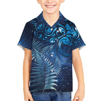Matariki New Zealand Maori Silver Fern Hawaiian Shirt Galaxy Blue Sky Style