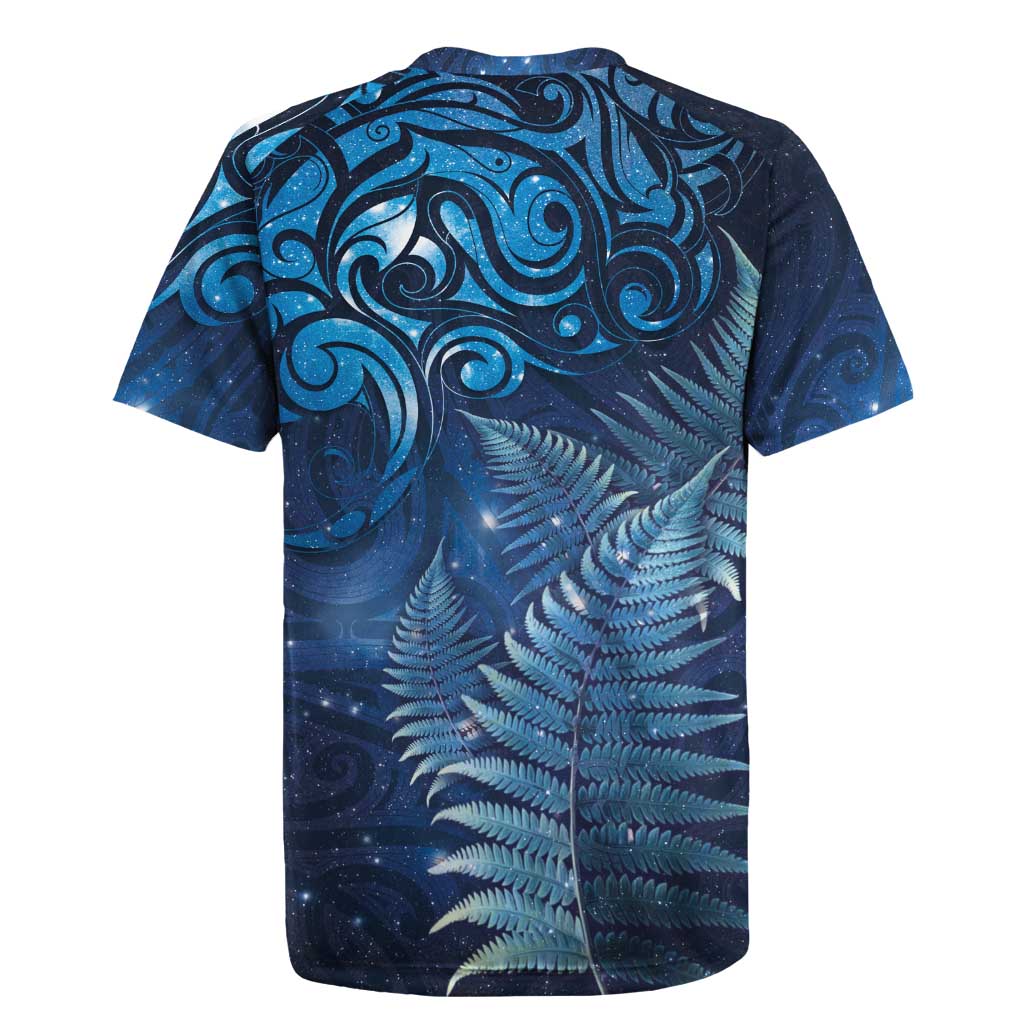 Matariki New Zealand Maori Silver Fern Rugby Jersey Galaxy Blue Sky Style