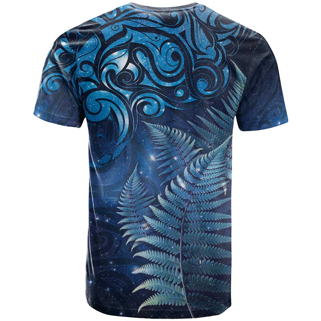 Matariki New Zealand Maori Silver Fern T Shirt Galaxy Blue Sky Style