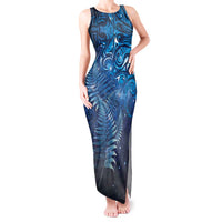 Matariki New Zealand Maori Silver Fern Tank Maxi Dress Galaxy Blue Sky Style