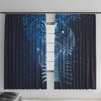 Matariki New Zealand Maori Silver Fern Window Curtain Galaxy Blue Sky Style