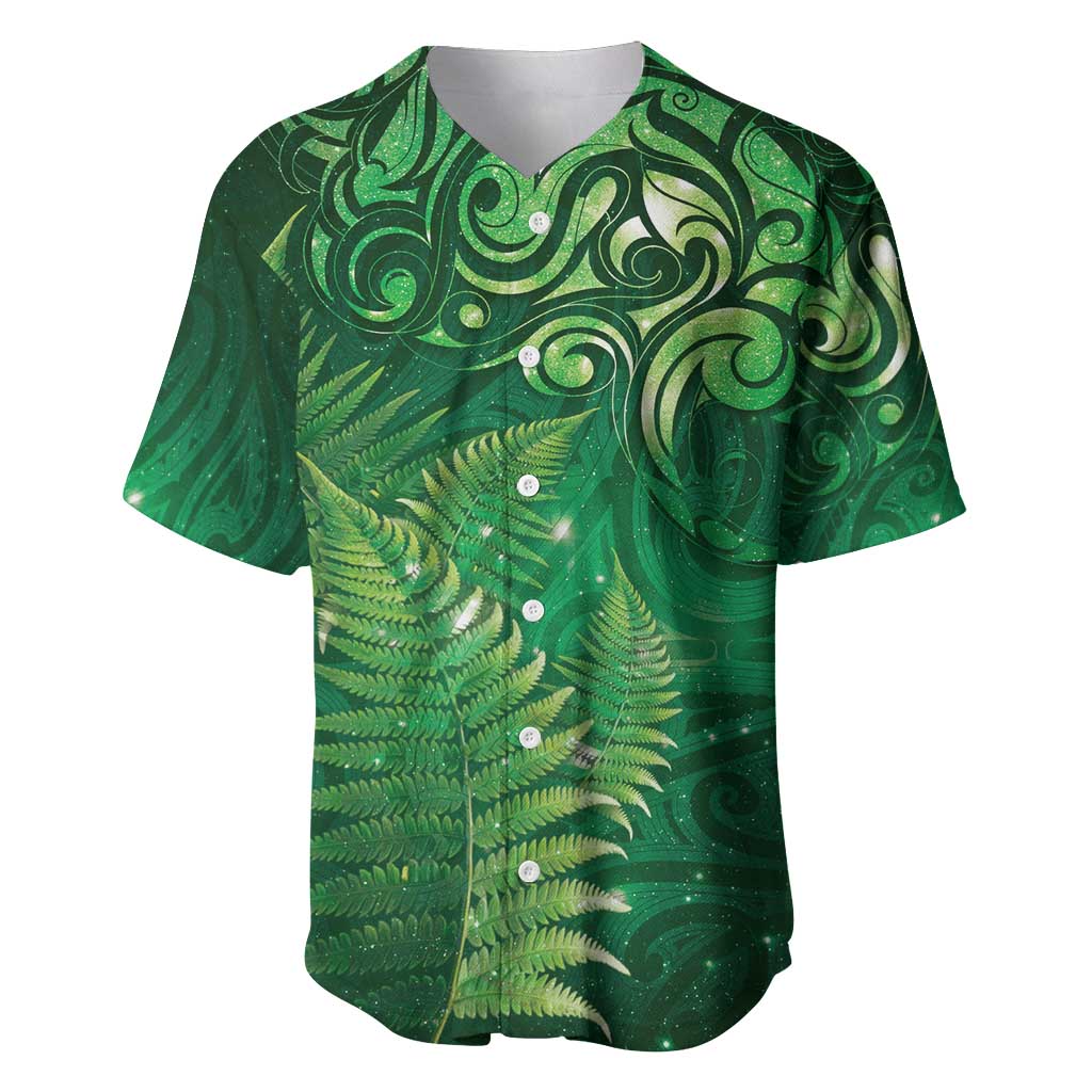 Matariki New Zealand Maori Silver Fern Baseball Jersey Galaxy Green Sky Style