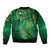 Matariki New Zealand Maori Silver Fern Bomber Jacket Galaxy Green Sky Style