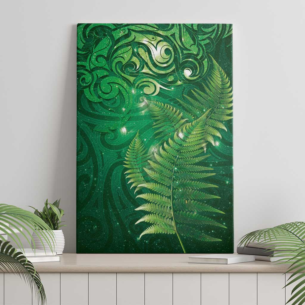 Matariki New Zealand Maori Silver Fern Canvas Wall Art Galaxy Green Sky Style