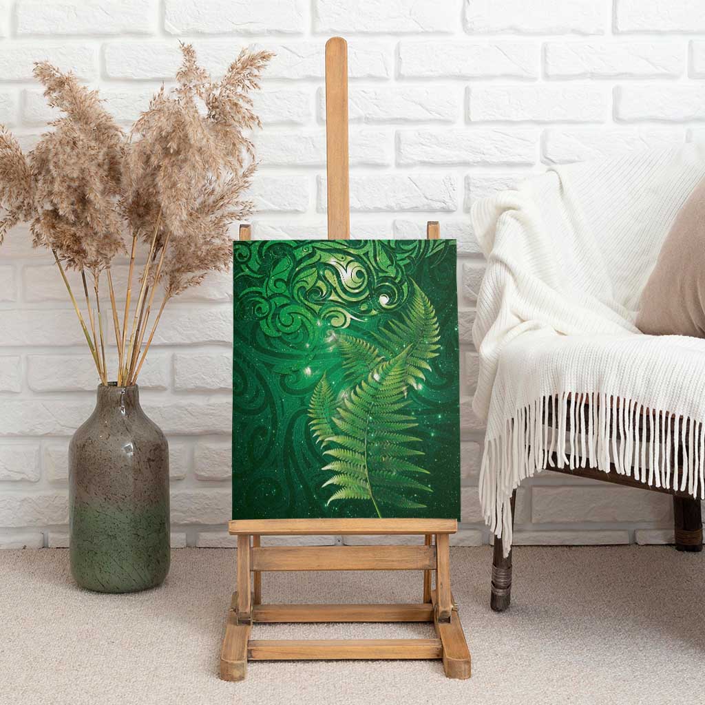 Matariki New Zealand Maori Silver Fern Canvas Wall Art Galaxy Green Sky Style