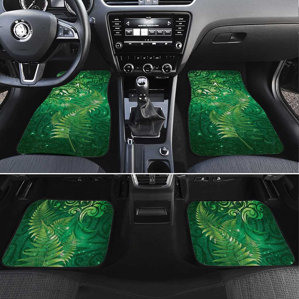 Matariki New Zealand Maori Silver Fern Car Mats Galaxy Green Sky Style