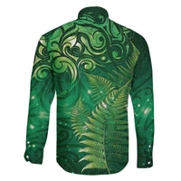Matariki New Zealand Maori Silver Fern Family Matching Off The Shoulder Long Sleeve Dress and Hawaiian Shirt Galaxy Green Sky Style