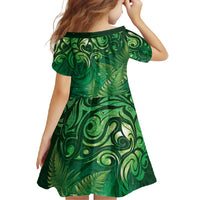 Matariki New Zealand Maori Silver Fern Family Matching Off Shoulder Maxi Dress and Hawaiian Shirt Galaxy Green Sky Style LT03 - Polynesian Pride