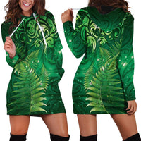 Matariki New Zealand Maori Silver Fern Hoodie Dress Galaxy Green Sky Style