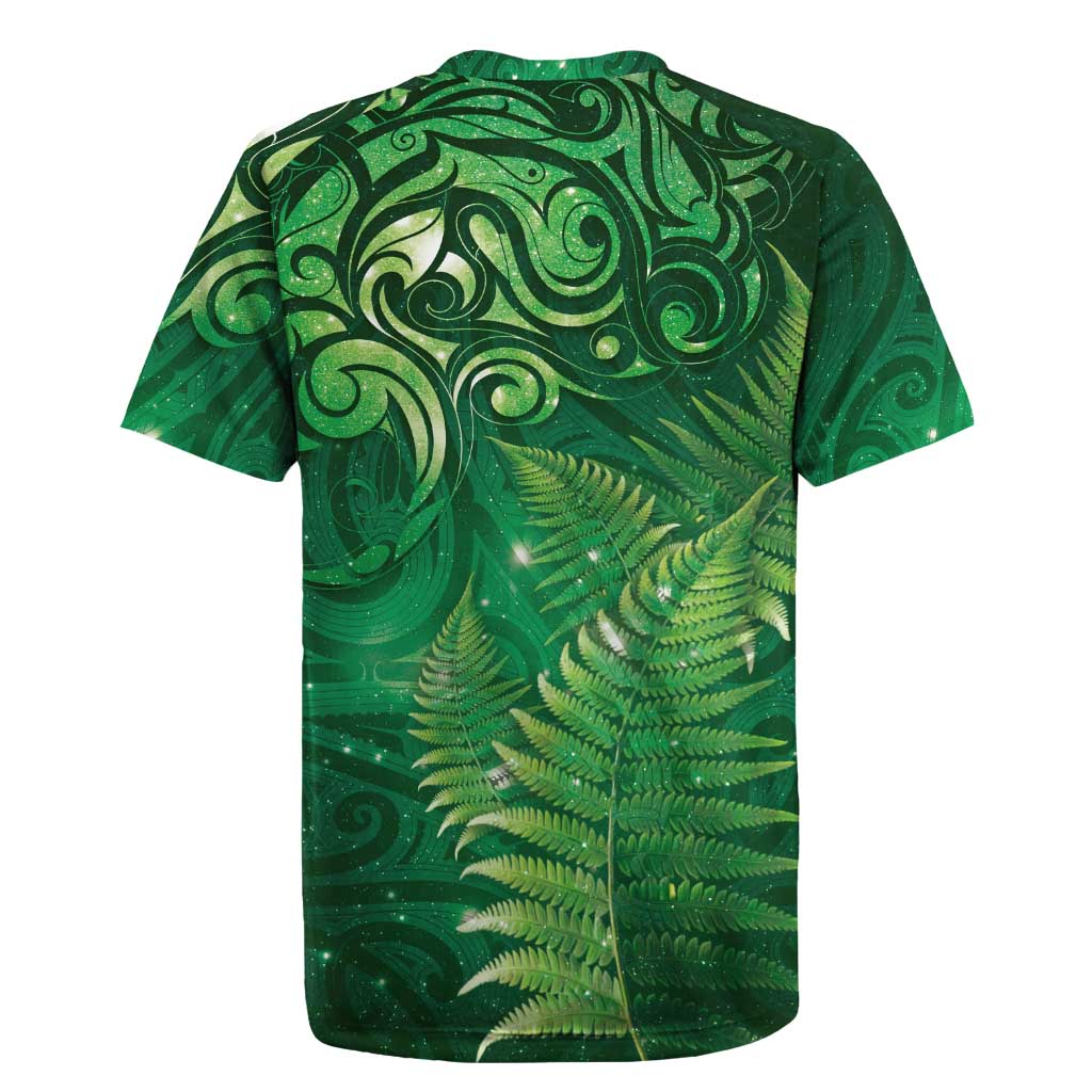 Matariki New Zealand Maori Silver Fern Rugby Jersey Galaxy Green Sky Style