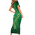 Matariki New Zealand Maori Silver Fern Short Sleeve Bodycon Dress Galaxy Green Sky Style