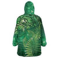 Matariki New Zealand Maori Silver Fern Wearable Blanket Hoodie Galaxy Green Sky Style