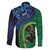 New Zealand Matariki Fern Frond Koru Family Matching Mermaid Dress and Hawaiian Shirt with Galaxy Blue Sky and Green Paua Shell Art