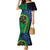 New Zealand Matariki Fern Frond Koru Family Matching Mermaid Dress and Hawaiian Shirt with Galaxy Blue Sky and Green Paua Shell Art