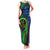 New Zealand Matariki Fern Frond Koru Family Matching Tank Maxi Dress and Hawaiian Shirt with Galaxy Blue Sky and Green Paua Shell Art