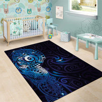 Matariki New Zealand Maori Koru Art Tattoo Area Rug New Year Galaxy Blue Sky Style