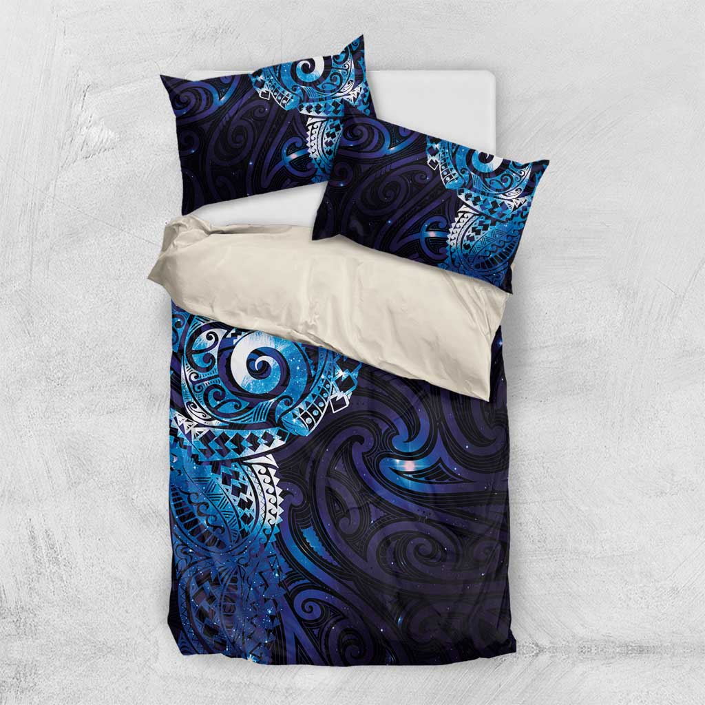 Matariki New Zealand Maori Koru Art Tattoo Bedding Set New Year Galaxy Blue Sky Style