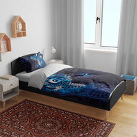 Matariki New Zealand Maori Koru Art Tattoo Bedding Set New Year Galaxy Blue Sky Style