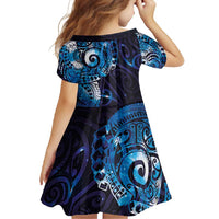 Matariki New Zealand Maori Koru Art Tattoo Family Matching Off Shoulder Maxi Dress and Hawaiian Shirt New Year Galaxy Blue Sky Style LT03 - Polynesian Pride