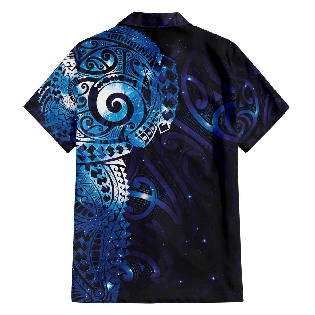 Matariki New Zealand Maori Koru Art Tattoo Family Matching Off Shoulder Maxi Dress and Hawaiian Shirt New Year Galaxy Blue Sky Style LT03 - Polynesian Pride