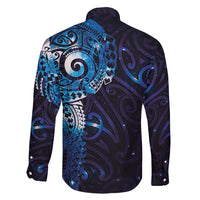 Matariki New Zealand Maori Koru Art Tattoo Family Matching Off Shoulder Short Dress and Hawaiian Shirt New Year Galaxy Blue Sky Style LT03 - Polynesian Pride