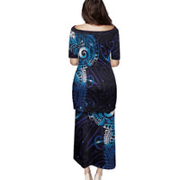 Matariki New Zealand Maori Koru Art Tattoo Family Matching Puletasi and Hawaiian Shirt New Year Galaxy Blue Sky Style