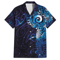 Matariki New Zealand Maori Koru Art Tattoo Family Matching Short Sleeve Bodycon Dress and Hawaiian Shirt New Year Galaxy Blue Sky Style