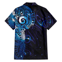Matariki New Zealand Maori Koru Art Tattoo Family Matching Short Sleeve Bodycon Dress and Hawaiian Shirt New Year Galaxy Blue Sky Style