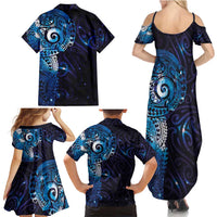 Matariki New Zealand Maori Koru Art Tattoo Family Matching Summer Maxi Dress and Hawaiian Shirt New Year Galaxy Blue Sky Style LT03 - Polynesian Pride