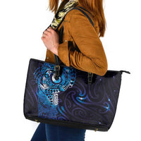 Matariki New Zealand Maori Koru Art Tattoo Leather Tote Bag New Year Galaxy Blue Sky Style