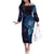 Matariki New Zealand Maori Koru Art Tattoo Off The Shoulder Long Sleeve Dress New Year Galaxy Blue Sky Style