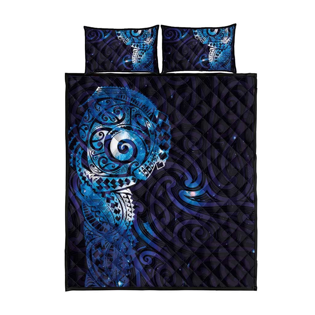 Matariki New Zealand Maori Koru Art Tattoo Quilt Bed Set New Year Galaxy Blue Sky Style