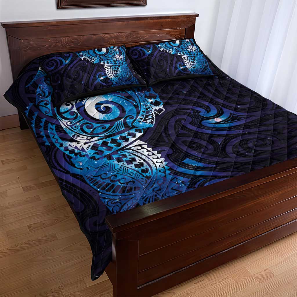 Matariki New Zealand Maori Koru Art Tattoo Quilt Bed Set New Year Galaxy Blue Sky Style