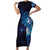 Matariki New Zealand Maori Koru Art Tattoo Short Sleeve Bodycon Dress New Year Galaxy Blue Sky Style