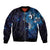 Matariki New Zealand Maori Koru Art Tattoo Sleeve Zip Bomber Jacket New Year Galaxy Blue Sky Style