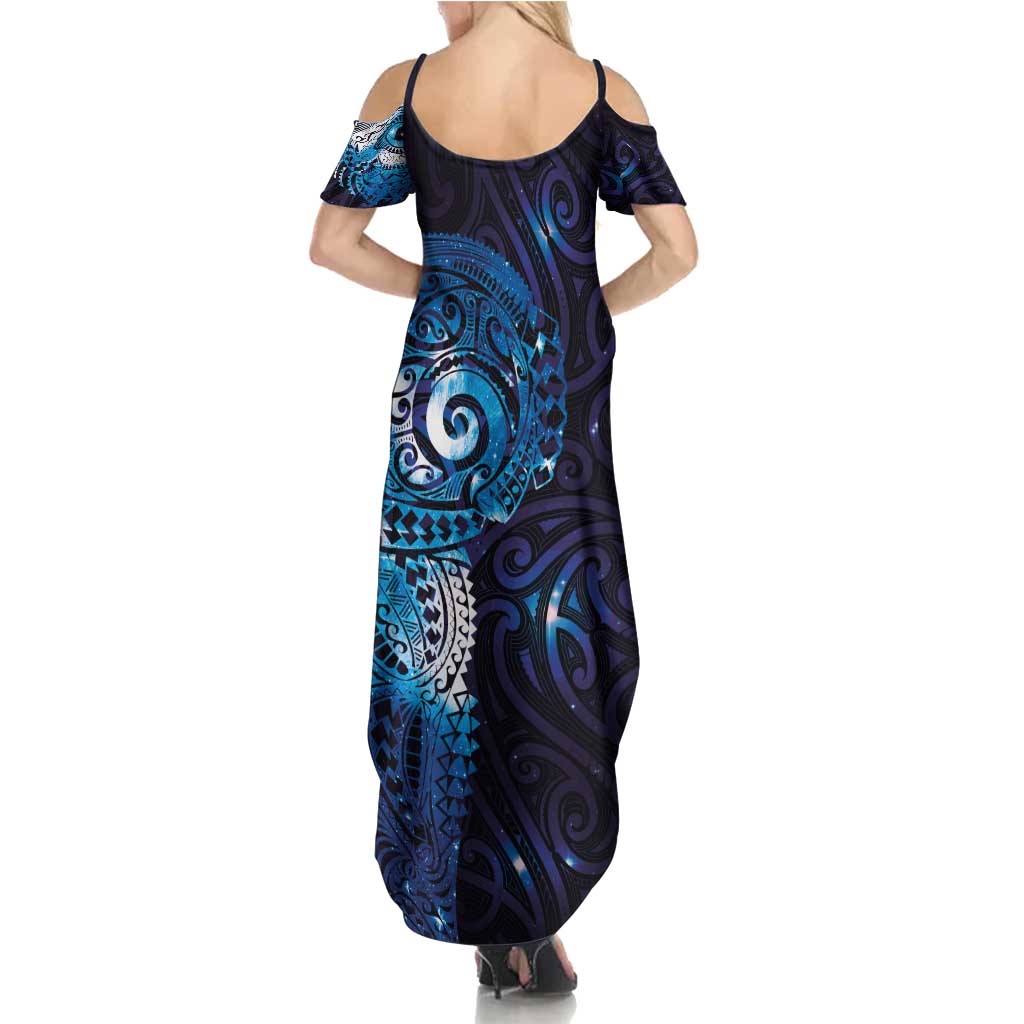 Matariki New Zealand Maori Koru Art Tattoo Summer Maxi Dress New Year Galaxy Blue Sky Style