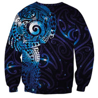 Matariki New Zealand Maori Koru Art Tattoo Sweatshirt New Year Galaxy Blue Sky Style