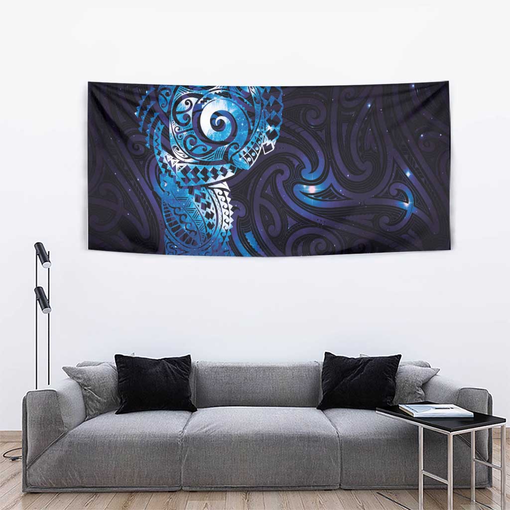 Matariki New Zealand Maori Koru Art Tattoo Tapestry New Year Galaxy Blue Sky Style