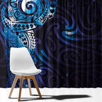Matariki New Zealand Maori Koru Art Tattoo Window Curtain New Year Galaxy Blue Sky Style