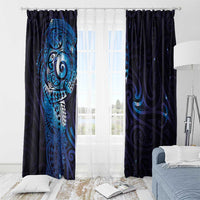 Matariki New Zealand Maori Koru Art Tattoo Window Curtain New Year Galaxy Blue Sky Style