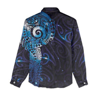 Matariki New Zealand Maori Koru Art Tattoo Women Casual Shirt New Year Galaxy Blue Sky Style