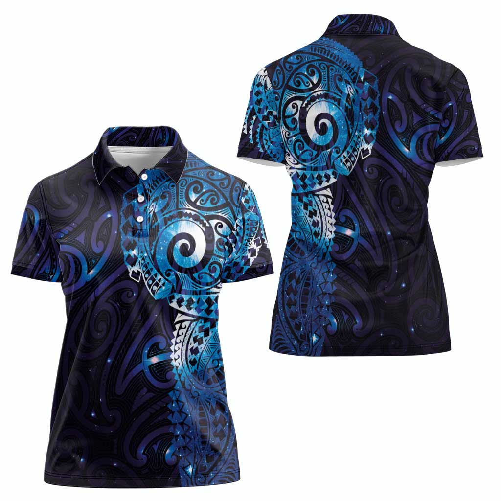 Matariki New Zealand Maori Koru Art Tattoo Women Polo Shirt New Year Galaxy Blue Sky Style