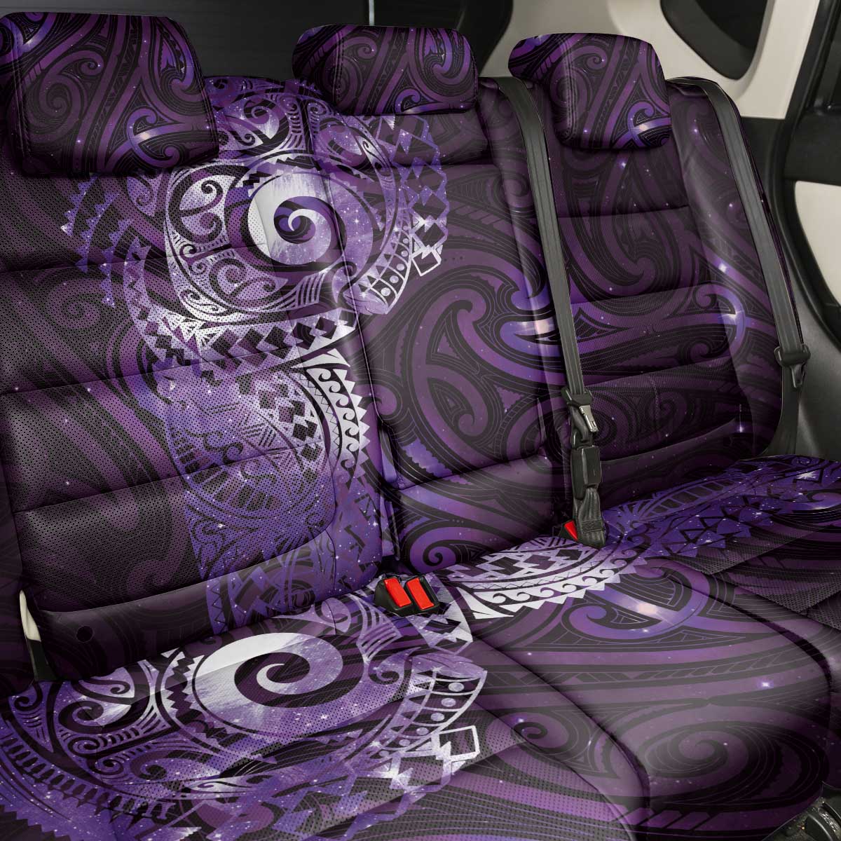 Matariki New Zealand Maori Koru Art Tattoo Back Car Seat Cover New Year Galaxy Purple Sky Style