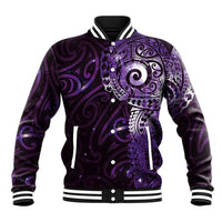 Matariki New Zealand Maori Koru Art Tattoo Baseball Jacket New Year Galaxy Purple Sky Style