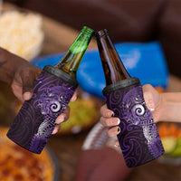 Matariki New Zealand Maori Koru Art Tattoo 4 in 1 Can Cooler Tumbler New Year Galaxy Purple Sky Style