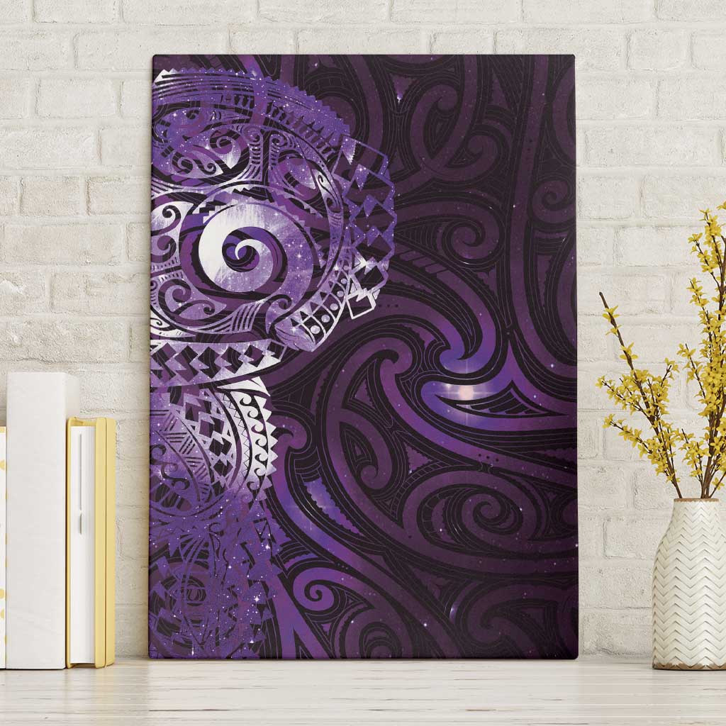 Matariki New Zealand Maori Koru Art Tattoo Canvas Wall Art New Year Galaxy Purple Sky Style