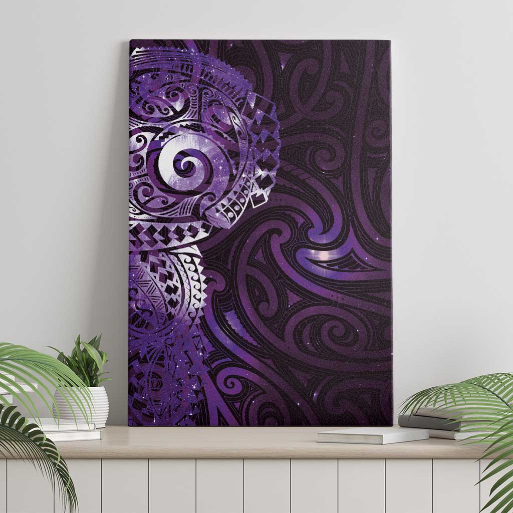 Matariki New Zealand Maori Koru Art Tattoo Canvas Wall Art New Year Galaxy Purple Sky Style